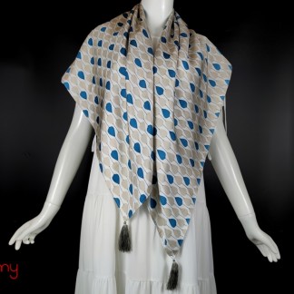 Silk scarf TIMESQUARE - BLUE LANTERNS